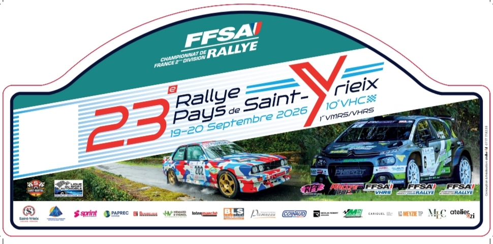 Plaque Rallye Pays de St Yrieix 2026
